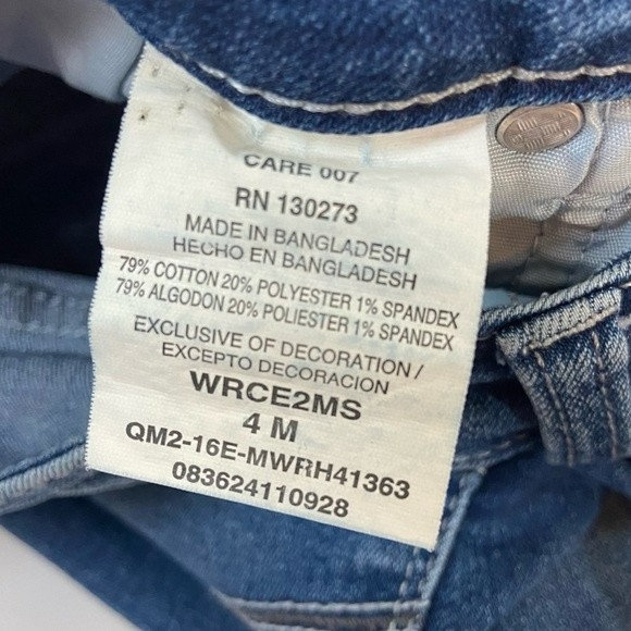 Wrangle Raw Hem Straight Leg Denim Blue Jeans Women’s Size 4 - Picture 12 of 13